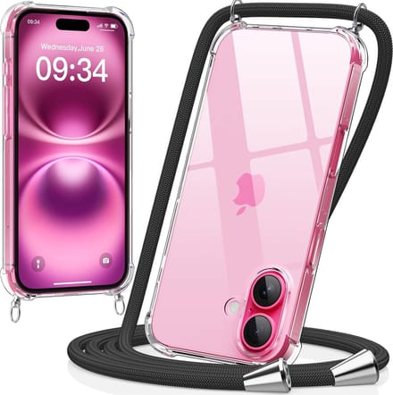 Hoesje met koord Geschikt voor iPhone 16 Plus Arara Hoesje transparant shockproof backcover case