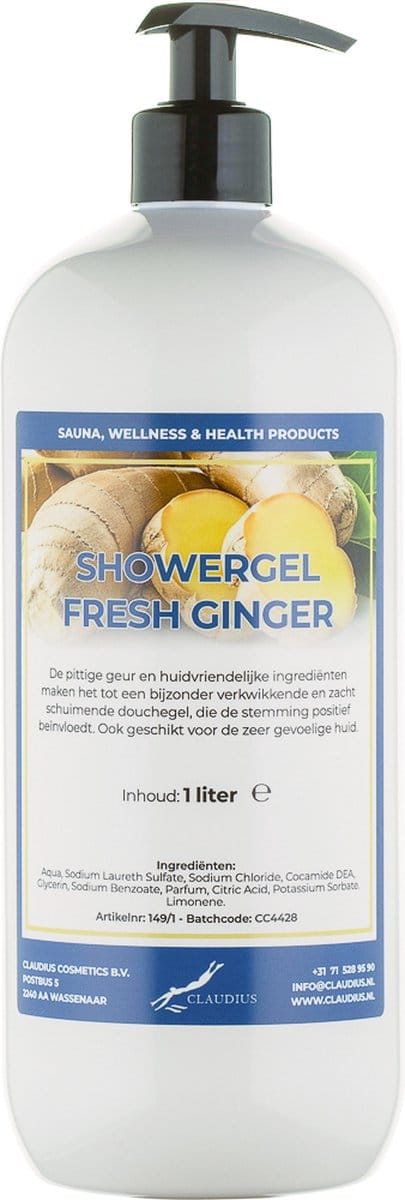 Douchegel Fresh Ginger 1 liter - met gratis pomp - showergel