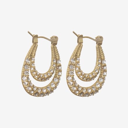 Essenza Little White Stones Earrings Gold