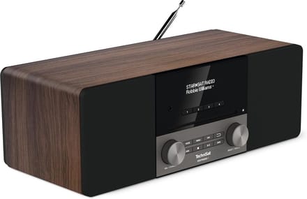 Compact stereo DAB+ radio met CD-speler Bluetooth en USB Walnoot
