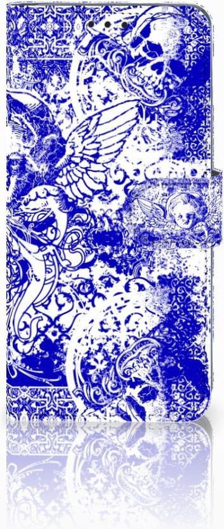 Telefoonhoesje met Naam Huawei P30 Pro Angel Skull Blauw