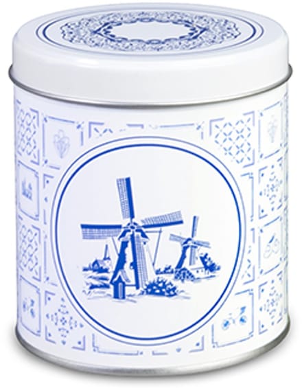 Delftsblauw blik met stroopwafels
