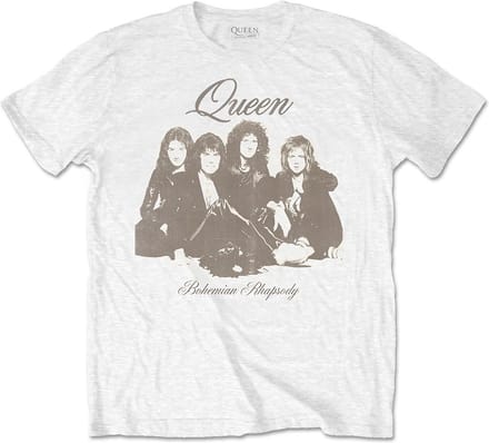 Queen Heren Tshirt -S- Bo Rhap Portrait Wit