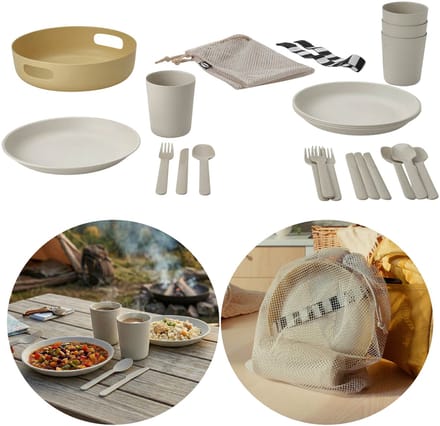 MARULK Picknickset, kampeer servies met opbergzakje – 21-delig