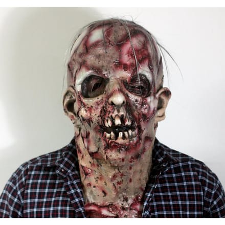 Horror biochemisch monster zombie eng lastig latex masker One Size donkerrode kleur