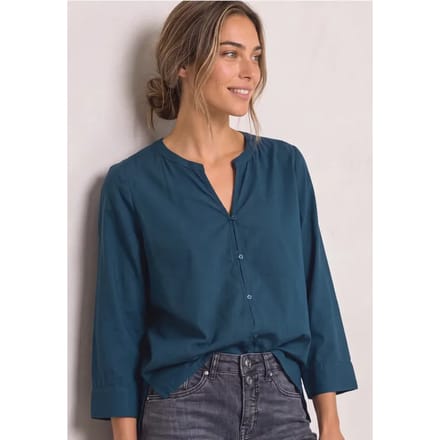 Blouse met 3/4-mouwen en split in de hals