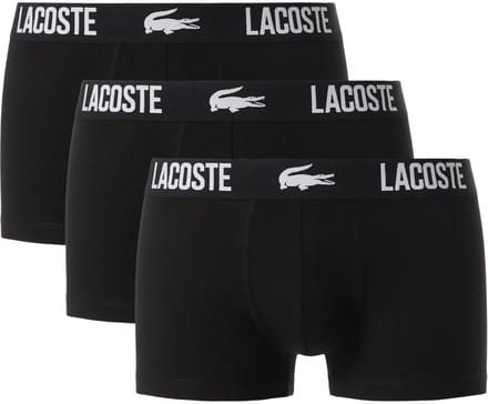 Lacoste Heren Boxershorts Trunks 3-Pack Zwart - Maat S