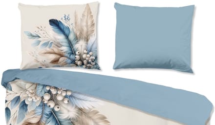 Pure dekbedovertrek veren - Lits jumeaux 240x200/220 cm - Blauw - Microvezel