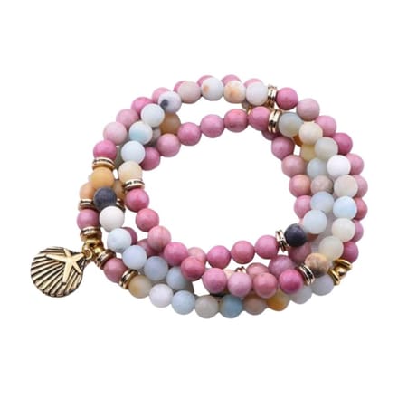 Marama - armband Starfish - elastisch - edelsteen Amazoniet - damesarmband