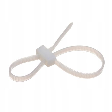 Dubbele Lus Kabelbinders 200x4,8mm Wit - Set van 100 stuks