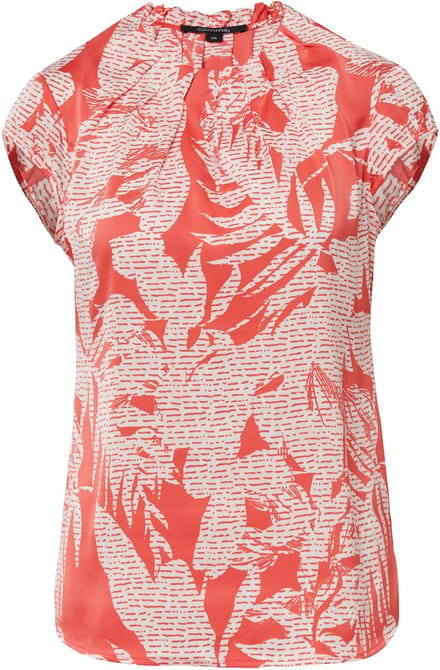 Satin Blouse met Gedrukt Patroon en Plissé-details Dames COMMA