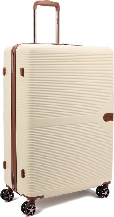 Decent Stella Grote Koffer - 77 cm -108 Liter - TSA Slot - Gebroken wit