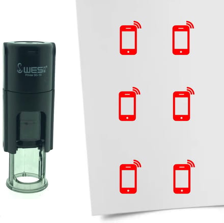 CombiCraft Stempel Smartphone 10mm rond - Rode inkt