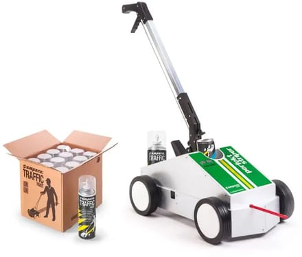 Ampere New Perfekt Striper lijnentrekker voor markeerverf | Met 12 bussen Traffic Paint markeerverf wit
