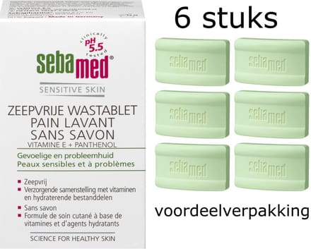 Sebamed Wastablet Zeepvrij - 6x150gr - Voordeelverpakking