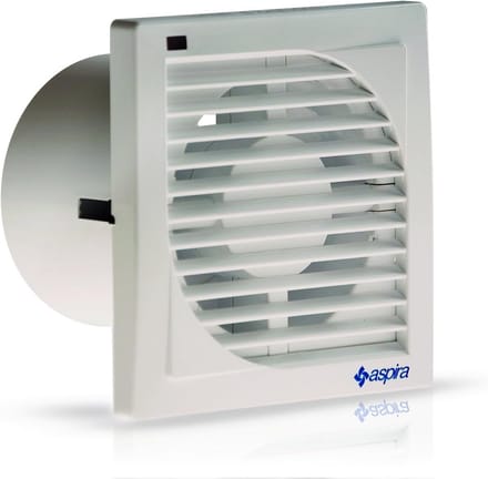 Badkamerventilator - Afzuigventilator - Vocht afvoeren - Extra plat ontwerp - 100 mm diameter - Wit