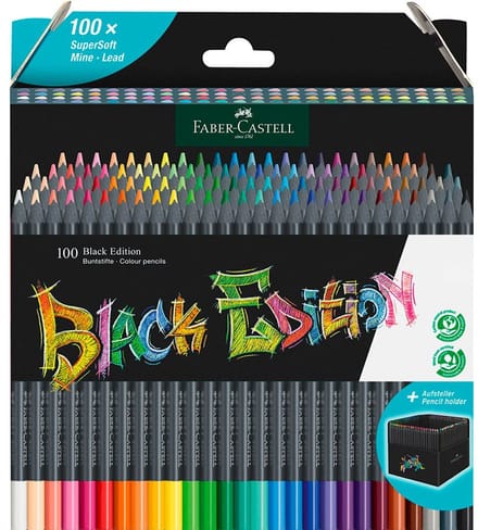 Fabercastell Castell Black Edition 100 kleurpotloden Super Soft Tekenen