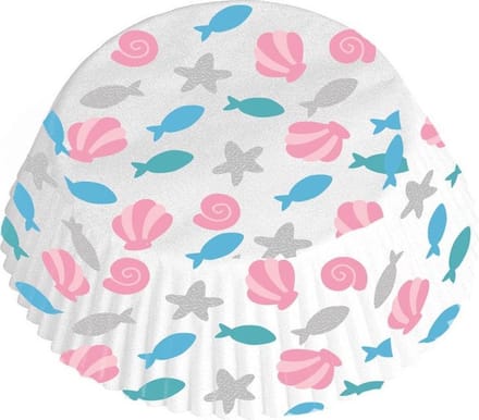 Amscan Cupcakevormpjes Zeemeermin 50 Mm Papier Roze 48 Stuks