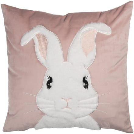 Clayre & Eef Kussenhoes 45x45 cm Roze Polyester Konijn