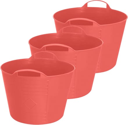 Excellent Houseware Flexibele emmer - 3x - rood - 15 liter - kunststof - 35 x 29 cm