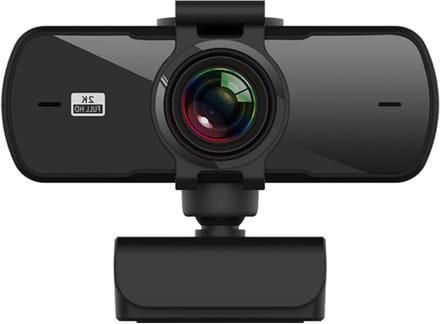 Webcam 2K Full HD - Webcamera Computer - Online Vergaderen - Automatische Focus - 78 mm breed - Zwart