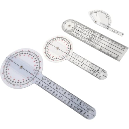 4 stuks Medische Goniometer Set Draaien Transparant Orthopedisch Hoekmeetliniaal voor Familie white