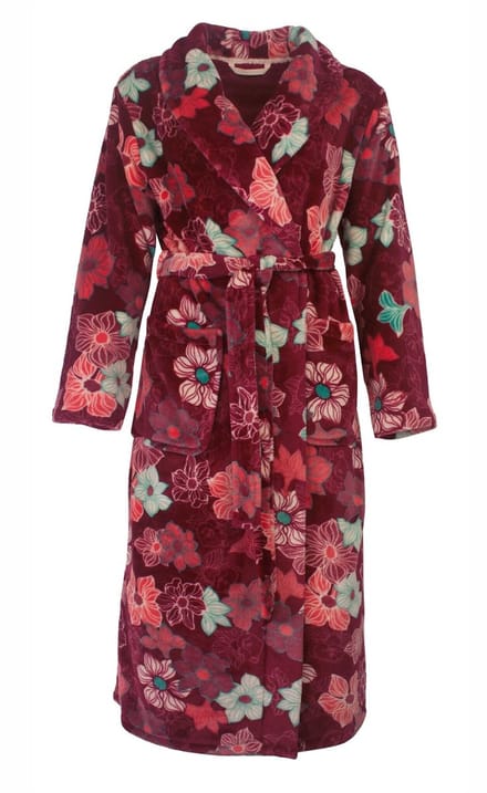 Tenderness Dames Badjas - Ochtendjas - Fleece - Rood - Maat L