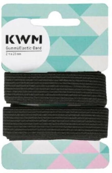KWM ekastiek 2 m x 20 mm zwart