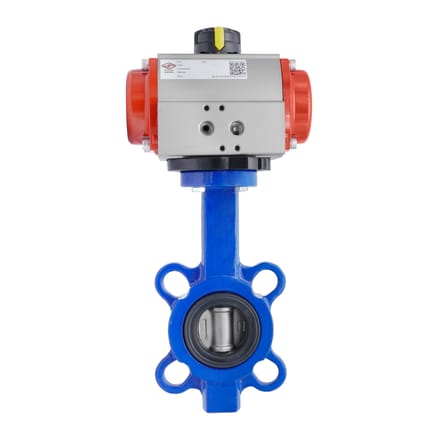 Pneumatische Vlinderklep DN50 (2 Inch) Wafer Gietijzer RVS NBR Veer-Openend