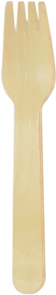 Vegaoo - 20 houten vorken 16 cm eco-vriendelijk