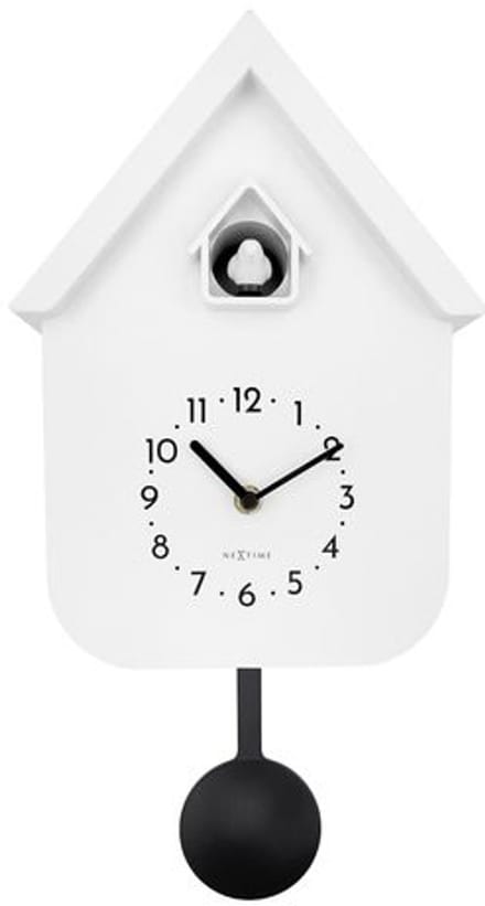 NeXtime Twitter – Koekoeksklok – 21.5 × 41.5 × 8.5 cm – Plastic – Wit – Stil