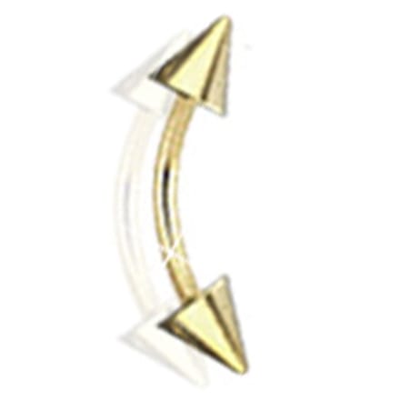 Piercing curved spikes 1.2x8x3 - goud - LMPiercings