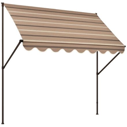 ANGERER Klemluifel (beige met bruine krijtstrepen, 250 cm breit)