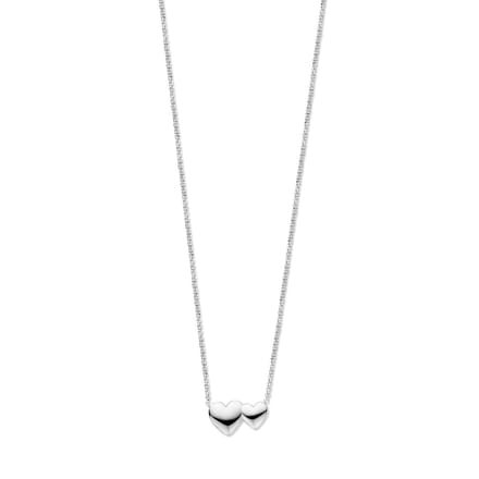 zilver gerhodineerd collier hartjes 41 + 4 cm 1338189