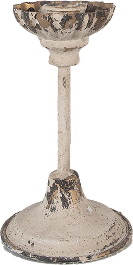 Clayre & Eef Kandelaar 16 cm Beige Ijzer Kaarsenstandaard