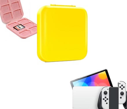 Gadgetpoint - Cassettehouder - Spelhouder - Opberg box - Cassette box - Accessoires geschikt voor Nintendo Switch - Geel