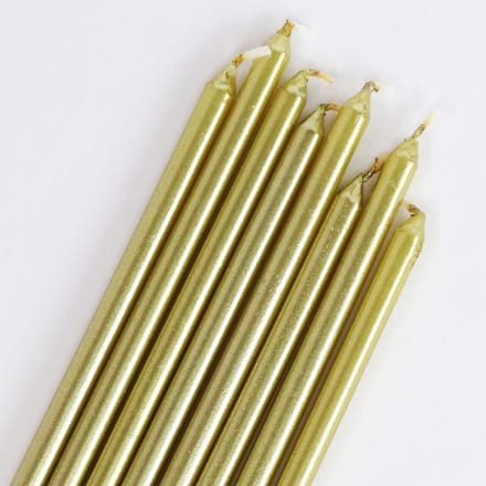 PME Extra Lange Kaarsen - Goud - 18cm - pk/16