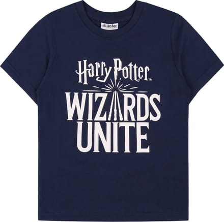 Donkerblauw T-shirt met Harry Potter print / 128 cm