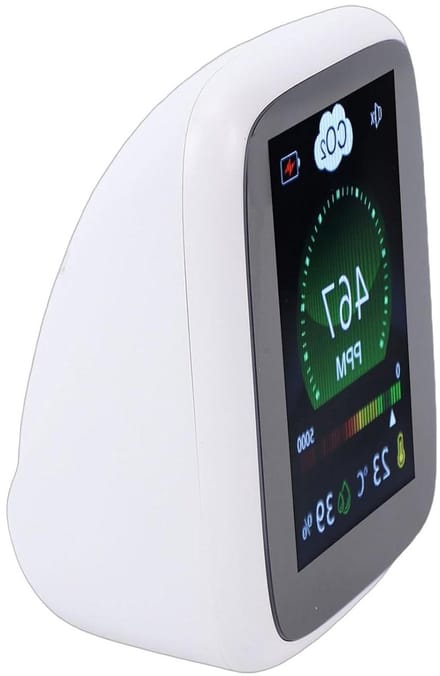 CO2 Detector - Luchtkwaliteitsmeter CO2 - Binnenlucht Monitoren - NDIR Sensor Technologie - 11 x 10 x 7 cm - Wit