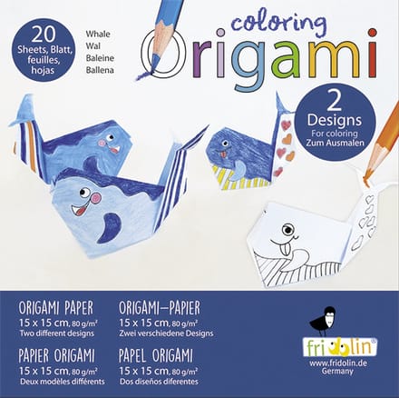 FRIDOLIN Kleurplaten Origami - Walvis.