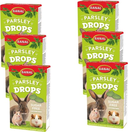 Sanal Drops Sugar Free - Knaagdiersnack - 6 x Peterselie 45 g