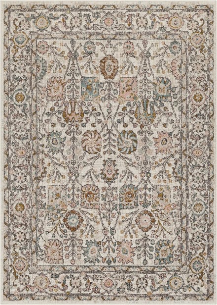 SURYA Amira vloerkleed vintage oosters roze wit