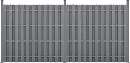 Tuinscherm Set WPC Douglas Houtcomposiet met Palen Lichtgrijs 185x376 cm