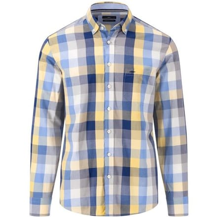 Fynch-Hatton Overhemd Colorful Check Button Down Pineapple / male