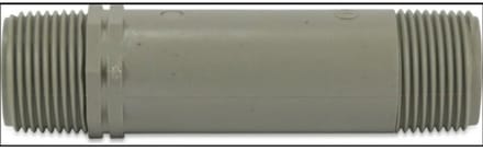 Pijpnippel PVC 3/4" buitendraad 10bar grijs 200 mm