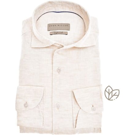 John Miller Overhemd Linen Schiller Collar Tailored Zand / male