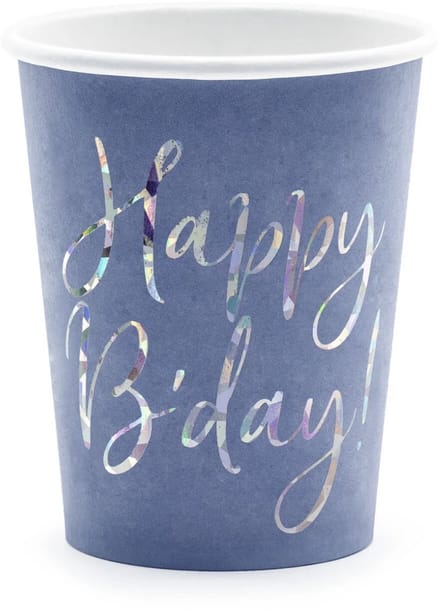 Drinkbekers Happy Birthday blauw