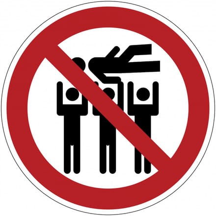Crowdsurfen verboden sticker 100 mm