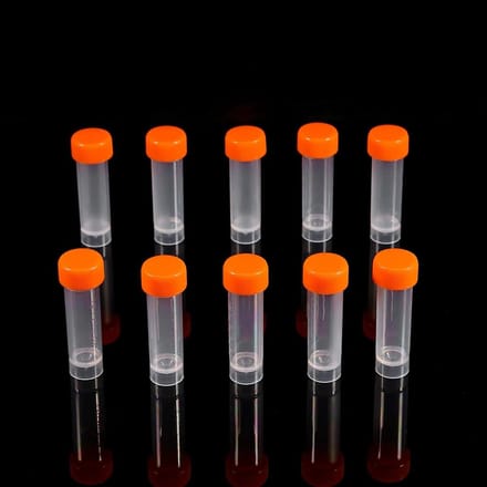 Set van 10 Stuks 5Ml Testbuizen met Doppen en Siliconenpakking - Ideaal voor Monsters en Opslag
