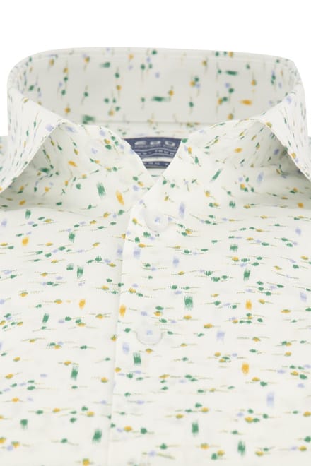 Ledub overhemd Modern Fit wit geprint